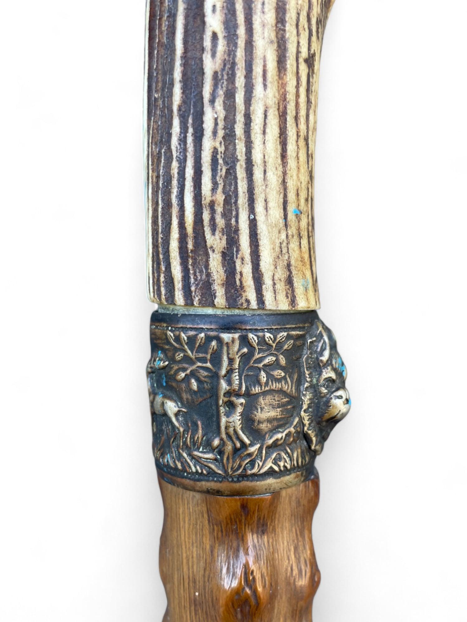 Antique Walking Stick with Roe Deer Horn In Good Condition For Sale In Vo', Veneto