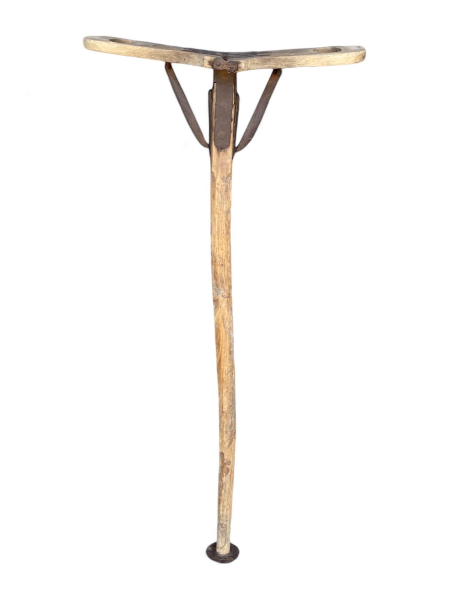 Rustic Antique Walking Stick with Seat For Sale
