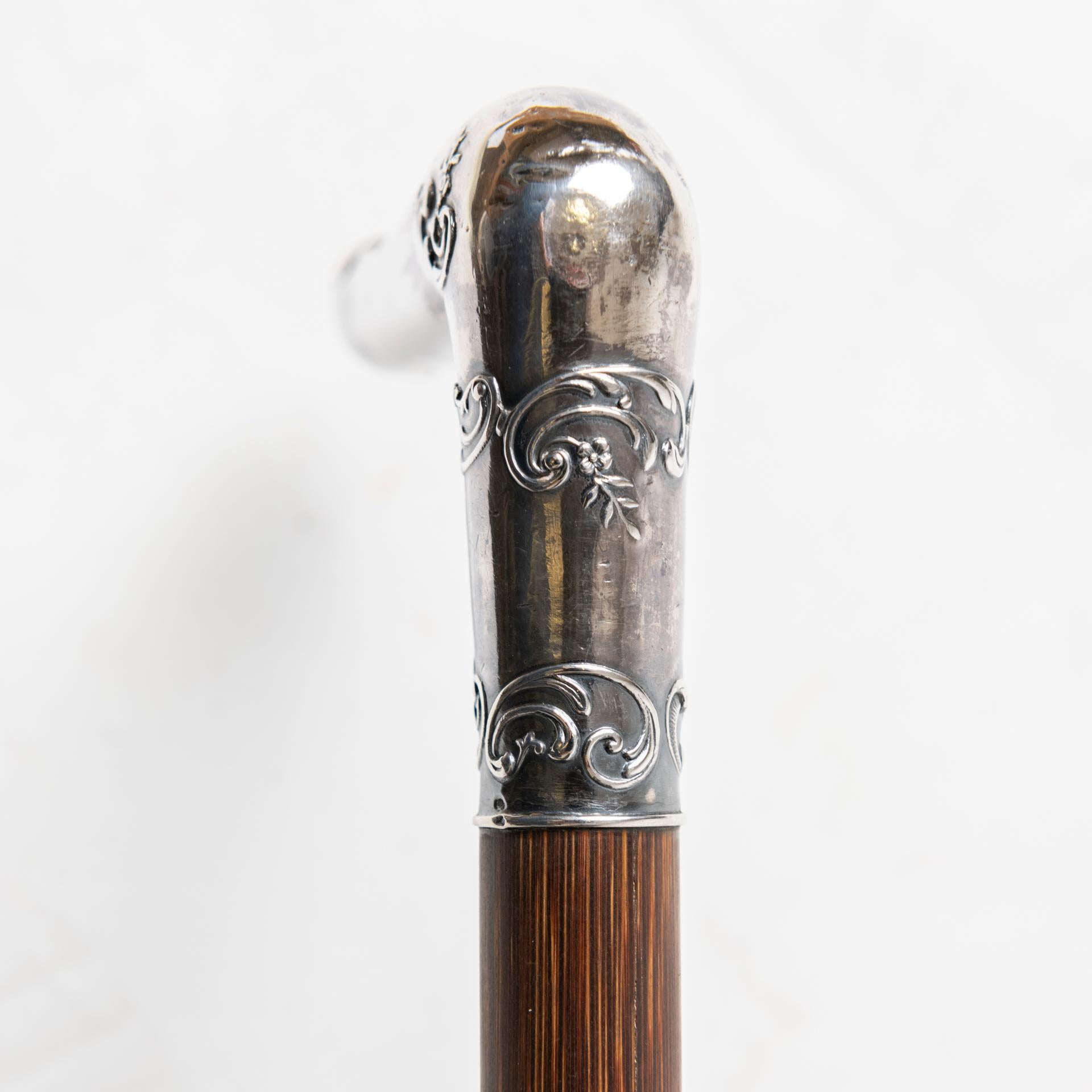 Argent Antique Walking Stick with Silver Handle (bâton de marche antique avec poignée en argent) en vente