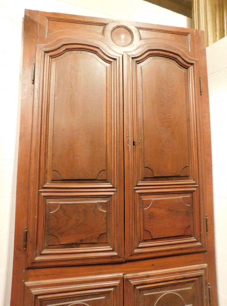 Antique Wall Door Placard Carved Walnut, Four Doors, 18th