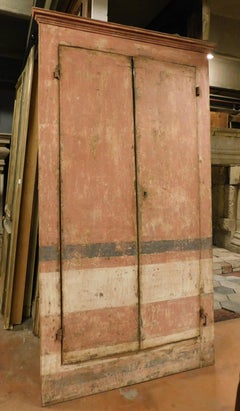 Antique Wall Cabinet, Front and Back Lacquered Placard, 18th Century Italy