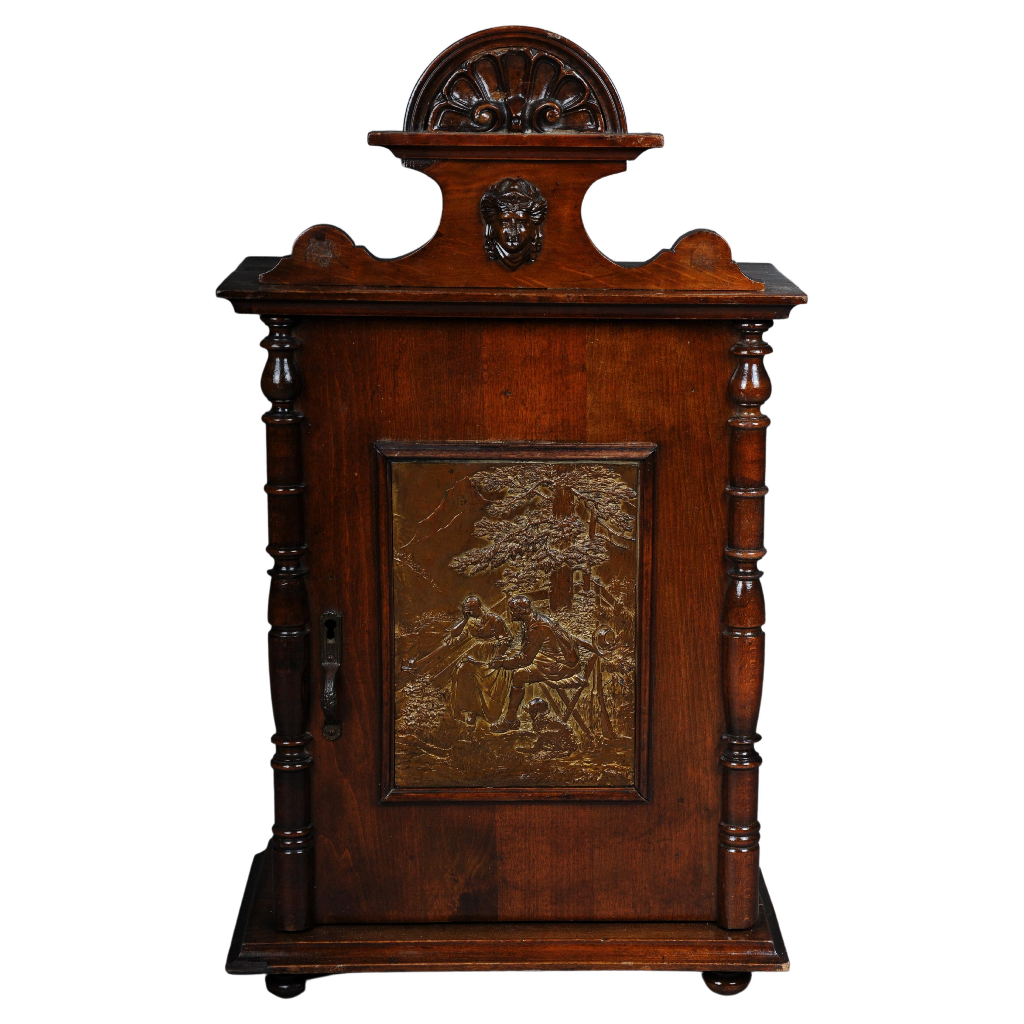 Antique Wall Cabinet, Historicism, Germany 1890, Oak For Sale