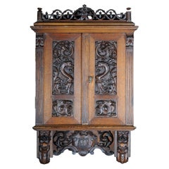 Antiker Wandschrank, Historischer Stil, Deutschland 1911, Eiche