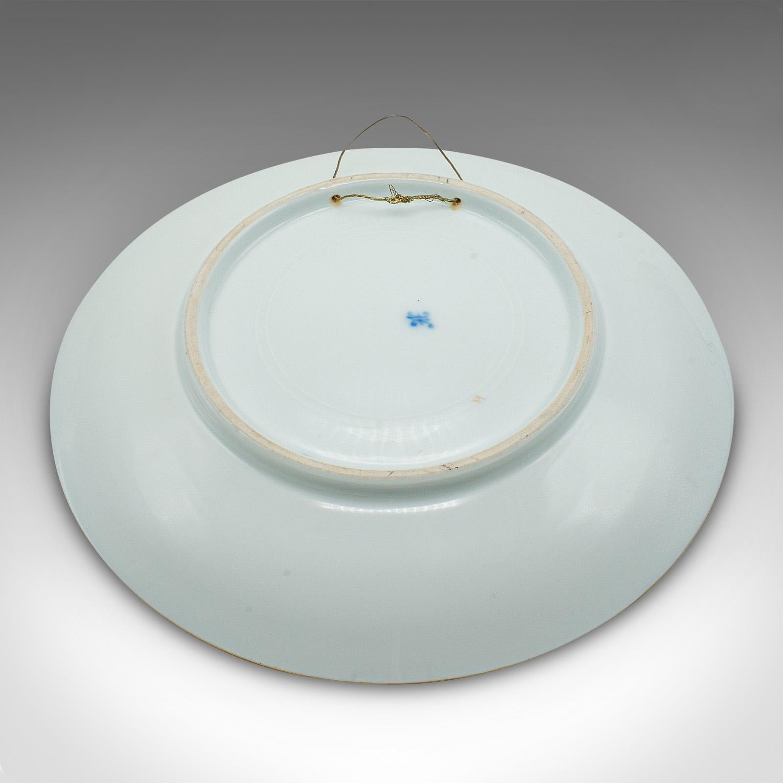 Antique Wall Charger, Austrian, Gilt Ceramic, Decorative Plate, Victorian, 1900 For Sale 1