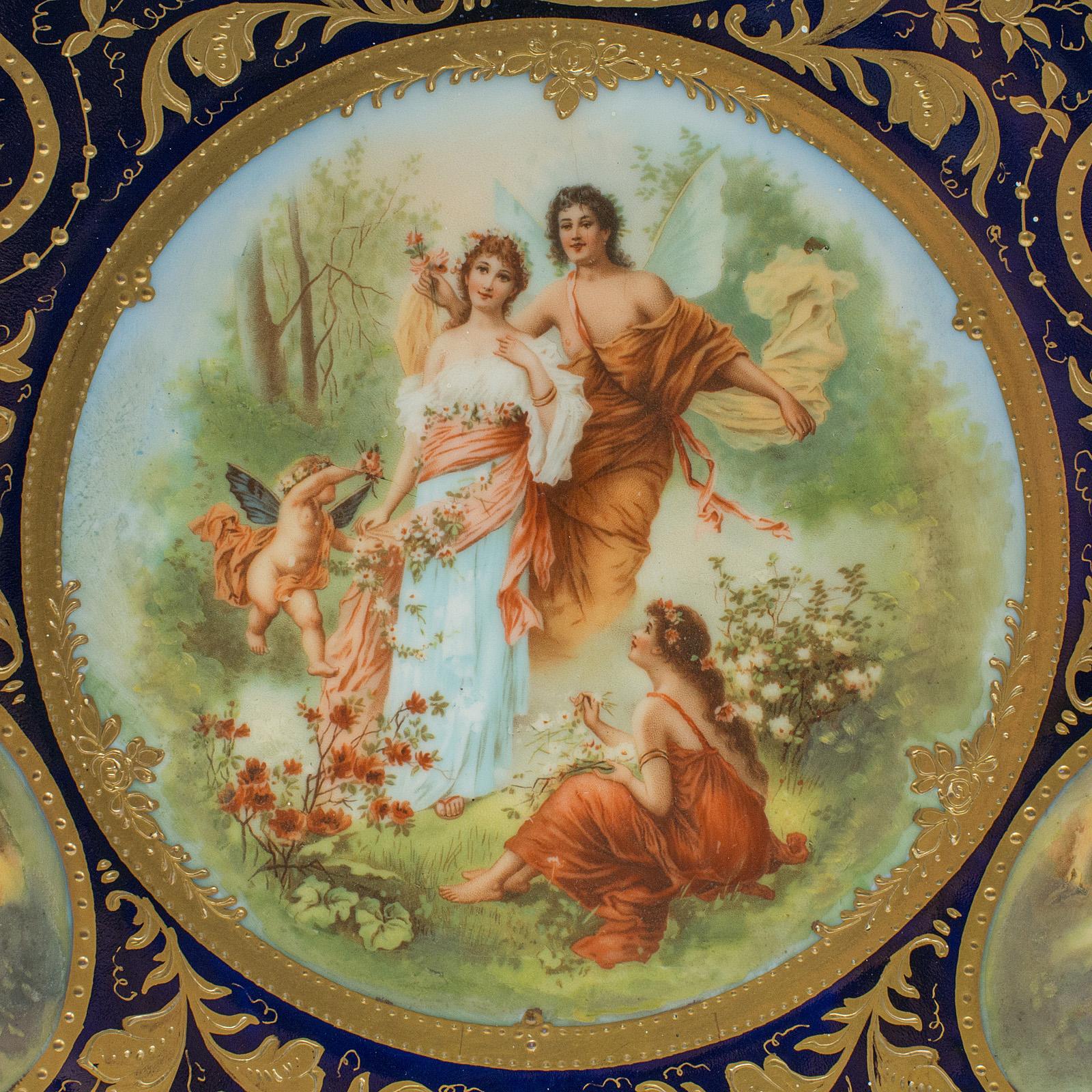 Antique Wall Charger, Austrian, Gilt Ceramic, Decorative Plate, Victorian, 1900 For Sale 2