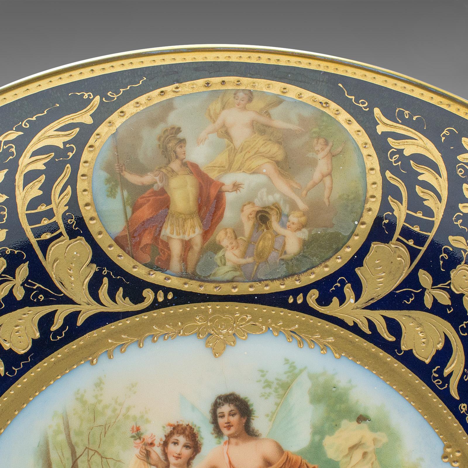 Antique Wall Charger, Austrian, Gilt Ceramic, Decorative Plate, Victorian, 1900 For Sale 3