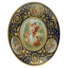 Antique Wall Charger, Austrian, Gilt Ceramic, Decorative Plate, Victorian, 1900