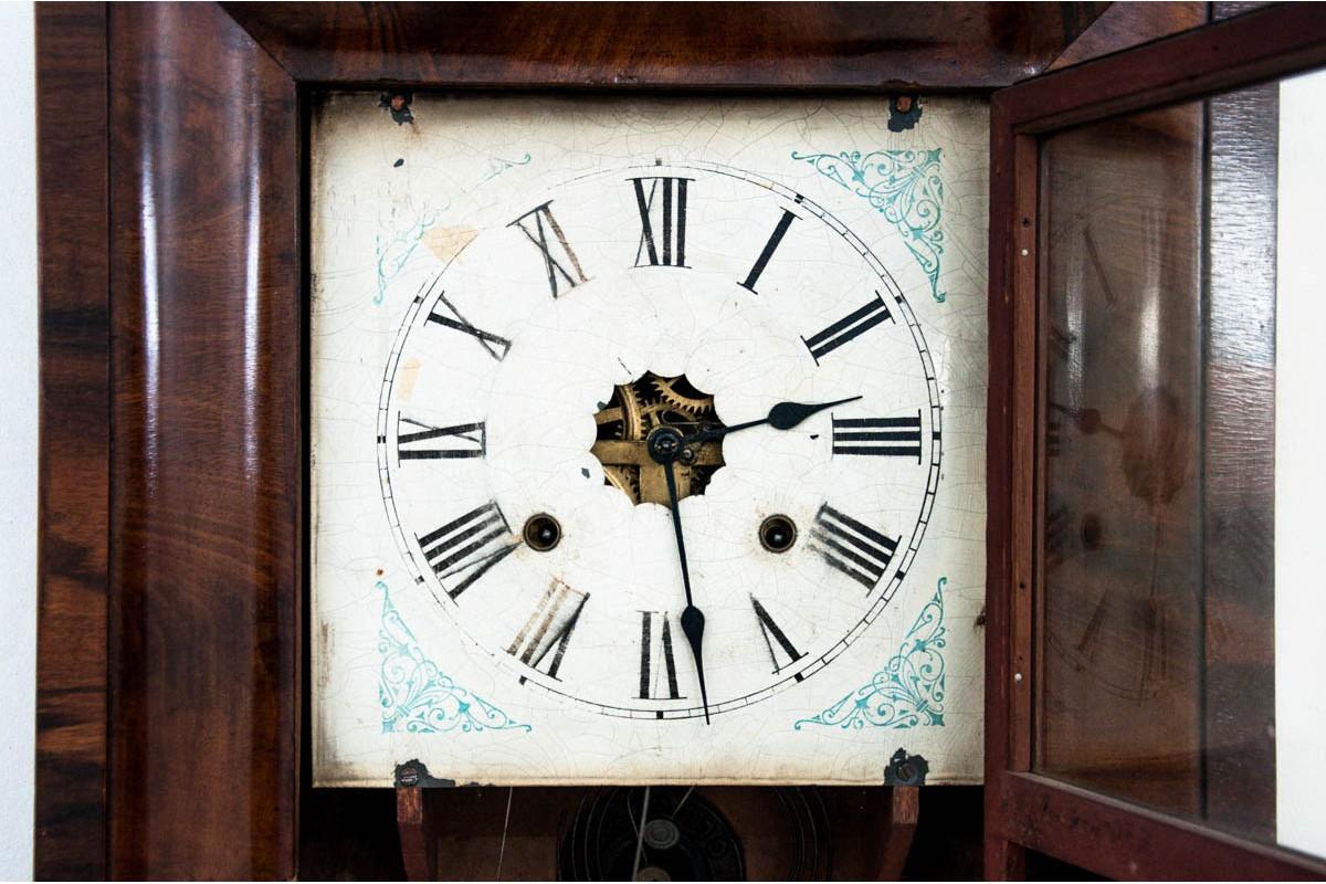 Antike Wanduhr, Ansonia Clock Co. (Walnuss) im Angebot