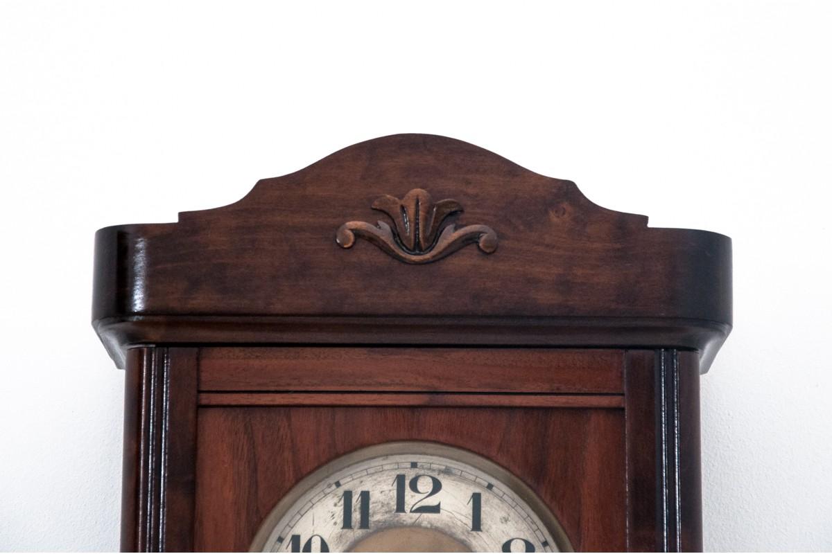 Antique Wall Clock, Late 19th Century In Good Condition In Chorzów, PL