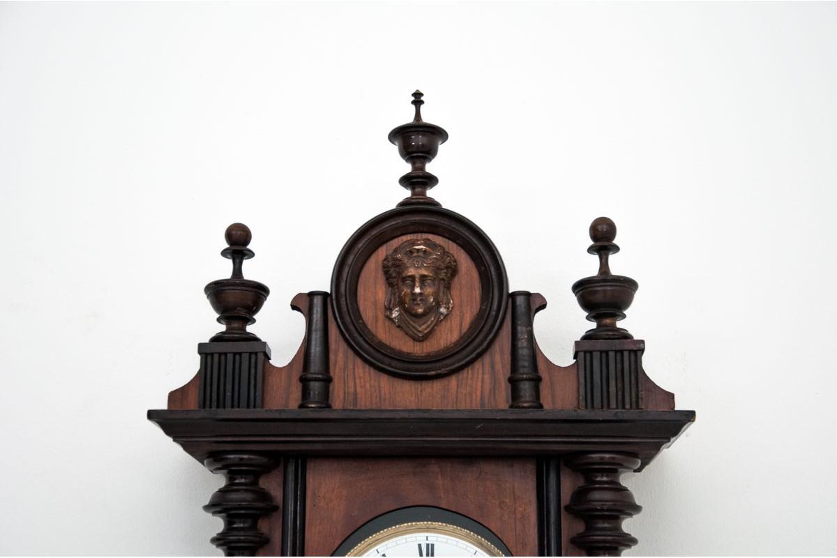 Antique Wall Clock, Late 19th Century In Good Condition For Sale In Chorzów, PL