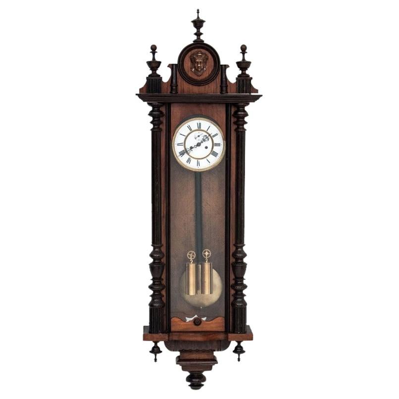 Antique Wall Clock, Late 19th Century For Sale