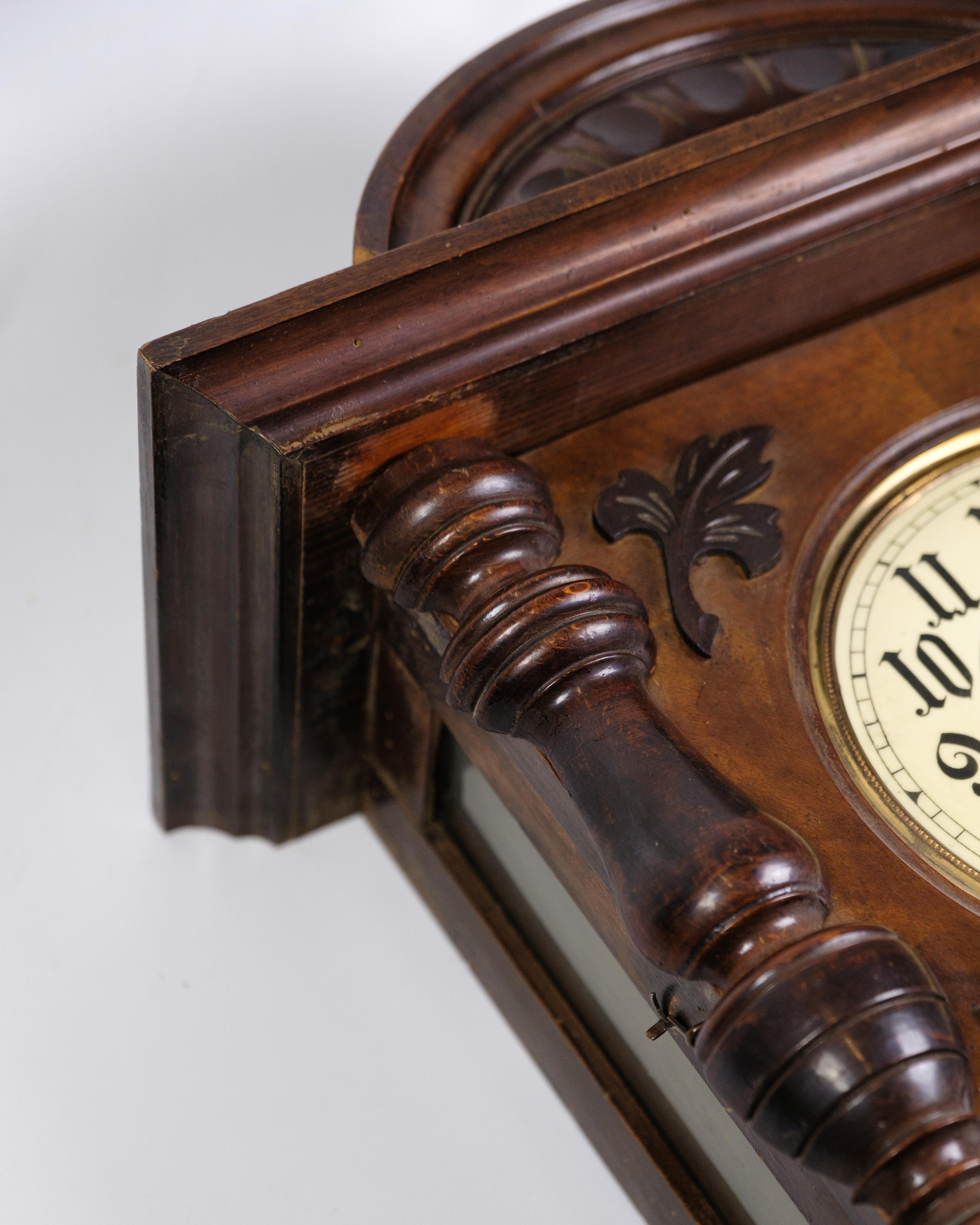 Mid-Century Modern Antique Wall Clock Made In Walnut By Junghans From 1920s For Sale
