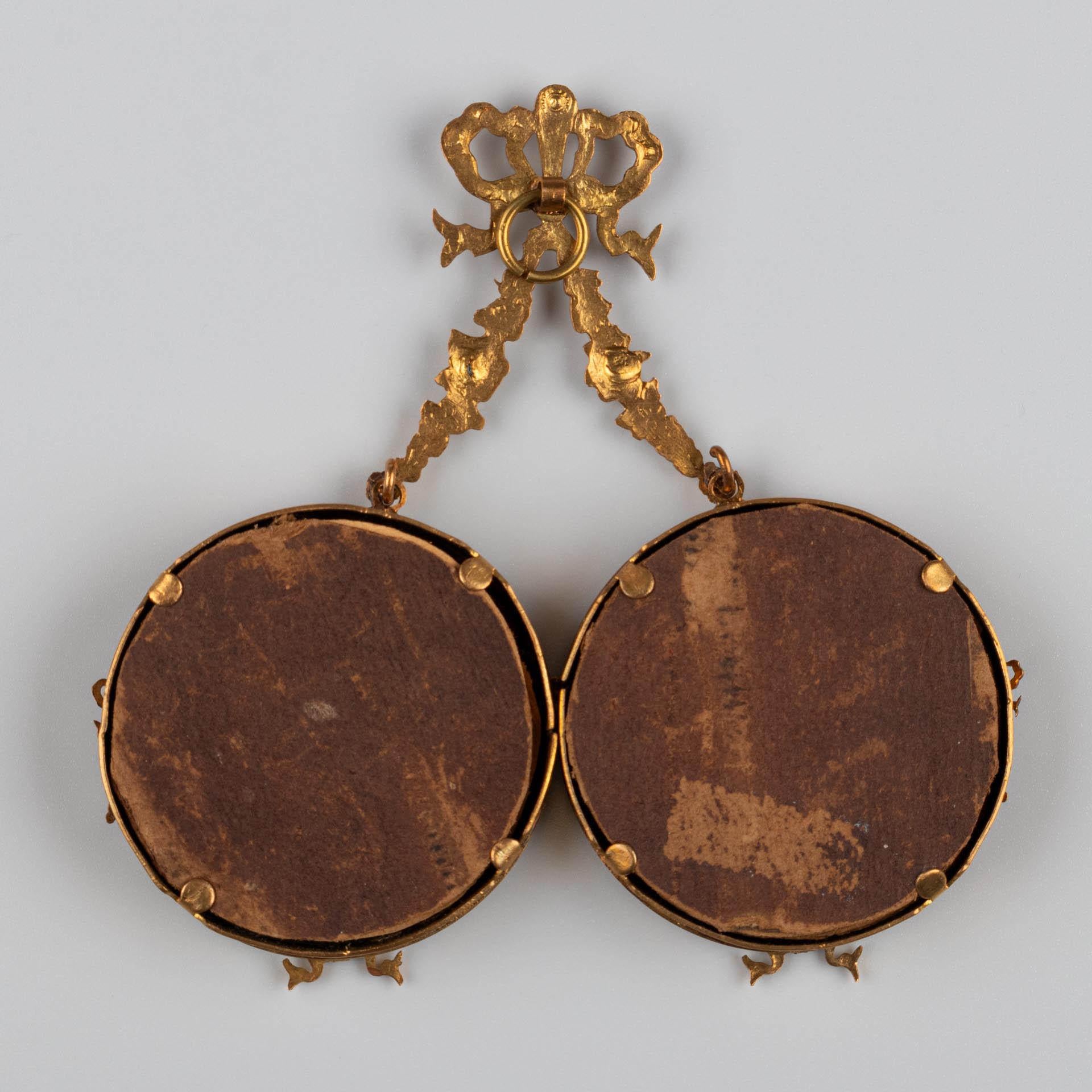 French Antique Wall Double Picture Frame, Louis XVI. Style, France, 5 x 5 cm For Sale