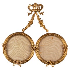 Antique Wall Double Picture Frame, Louis XVI. Style, France, 5 x 5 cm