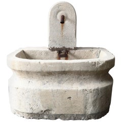 Antique Wall Fountain from the 19th Century of French Limestone