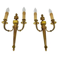 Applique antiche in bronzo dorato, set di 2, stile Impero, Francia, anni '30