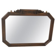Antique Wall Mirror, Carved Oak, Framed Hanging Mirror, Scotland 1920, B2641