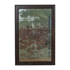Antique Wall Mirror, English, Victorian, Distressed, Oak, circa 1850