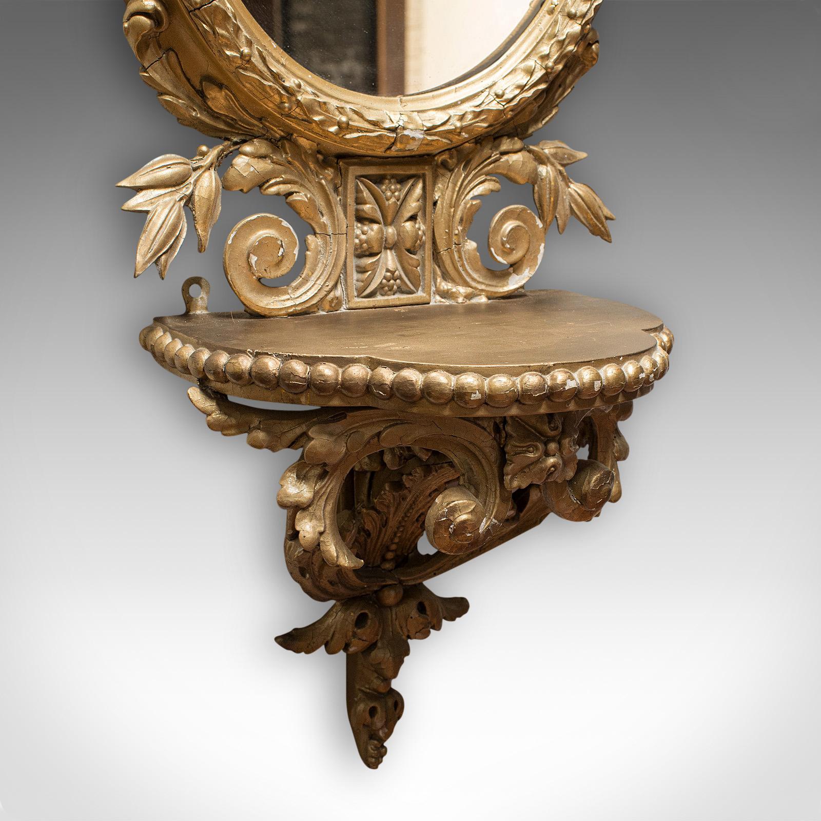 Antique Wall Mirror, French, Gilt Gesso, Oval, Ornate, Victorian, circa 1850 In Good Condition For Sale In Hele, Devon, GB