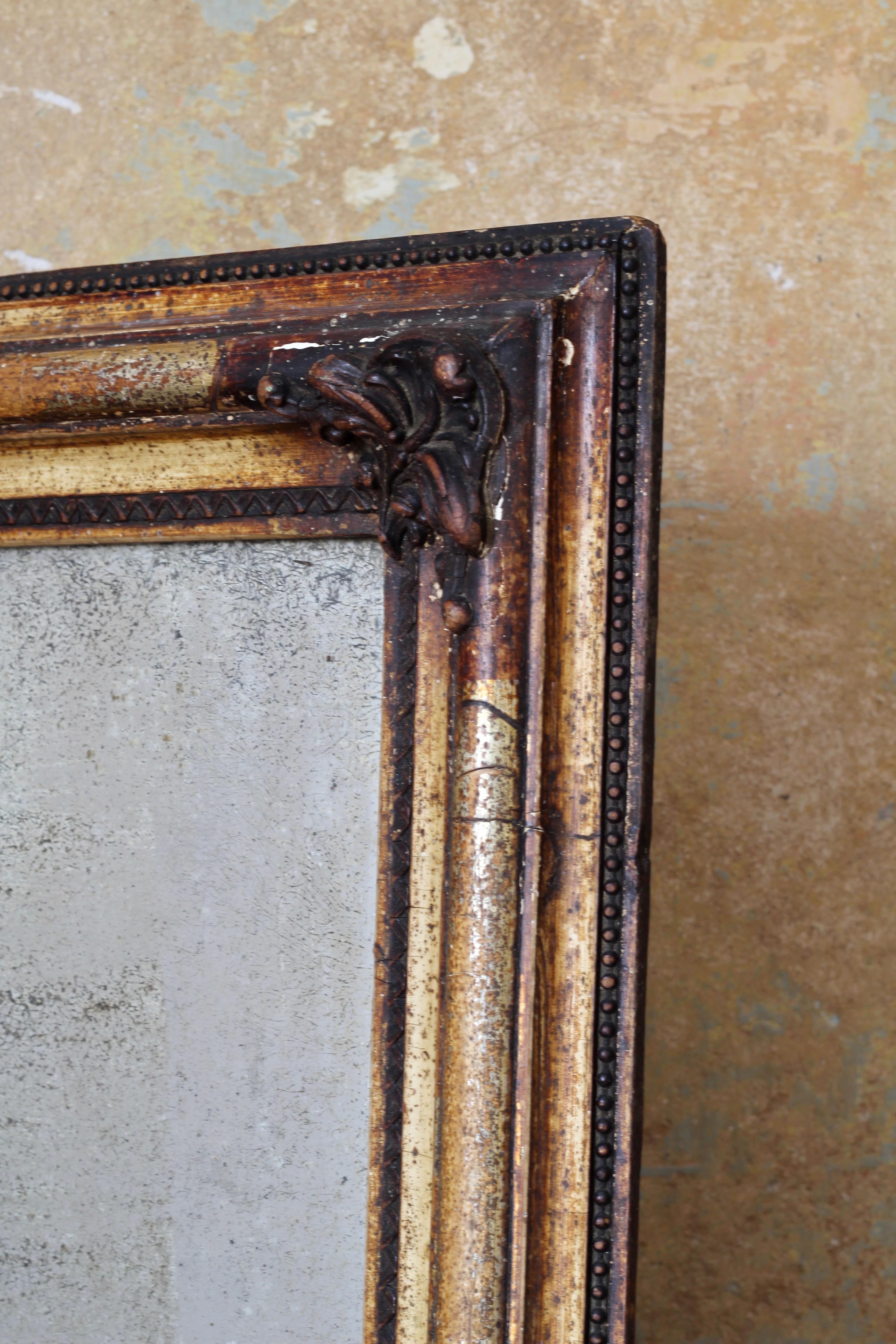 antique wood frame mirror