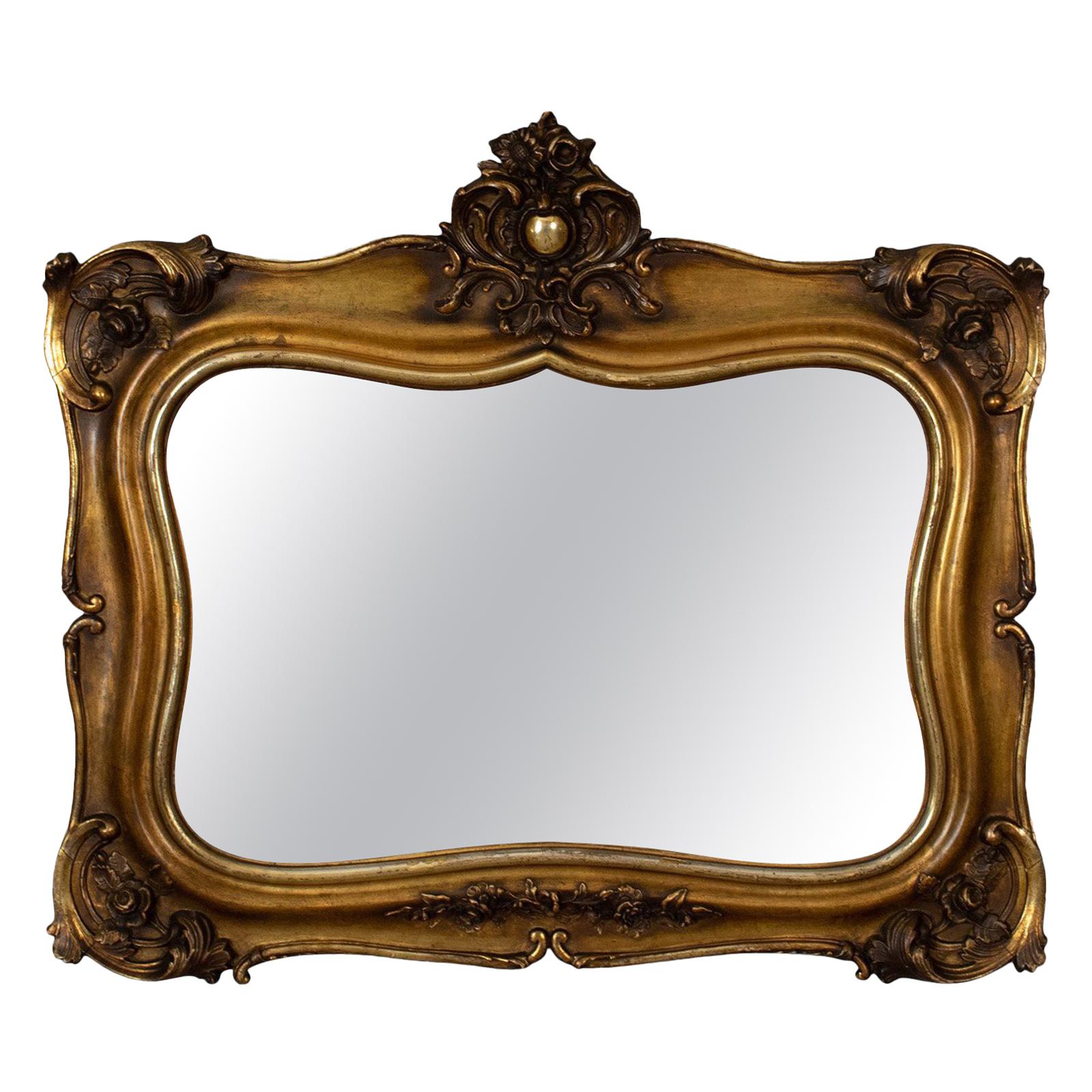 Antique Wall Mirror, Mid-Sized, Italian, Gilt Frame, Vanity, 19th ...