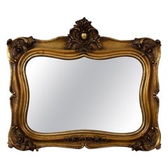 Antique Wall Mirror, Mid-Sized, Italian, Gilt Frame, Vanity, 19th Century