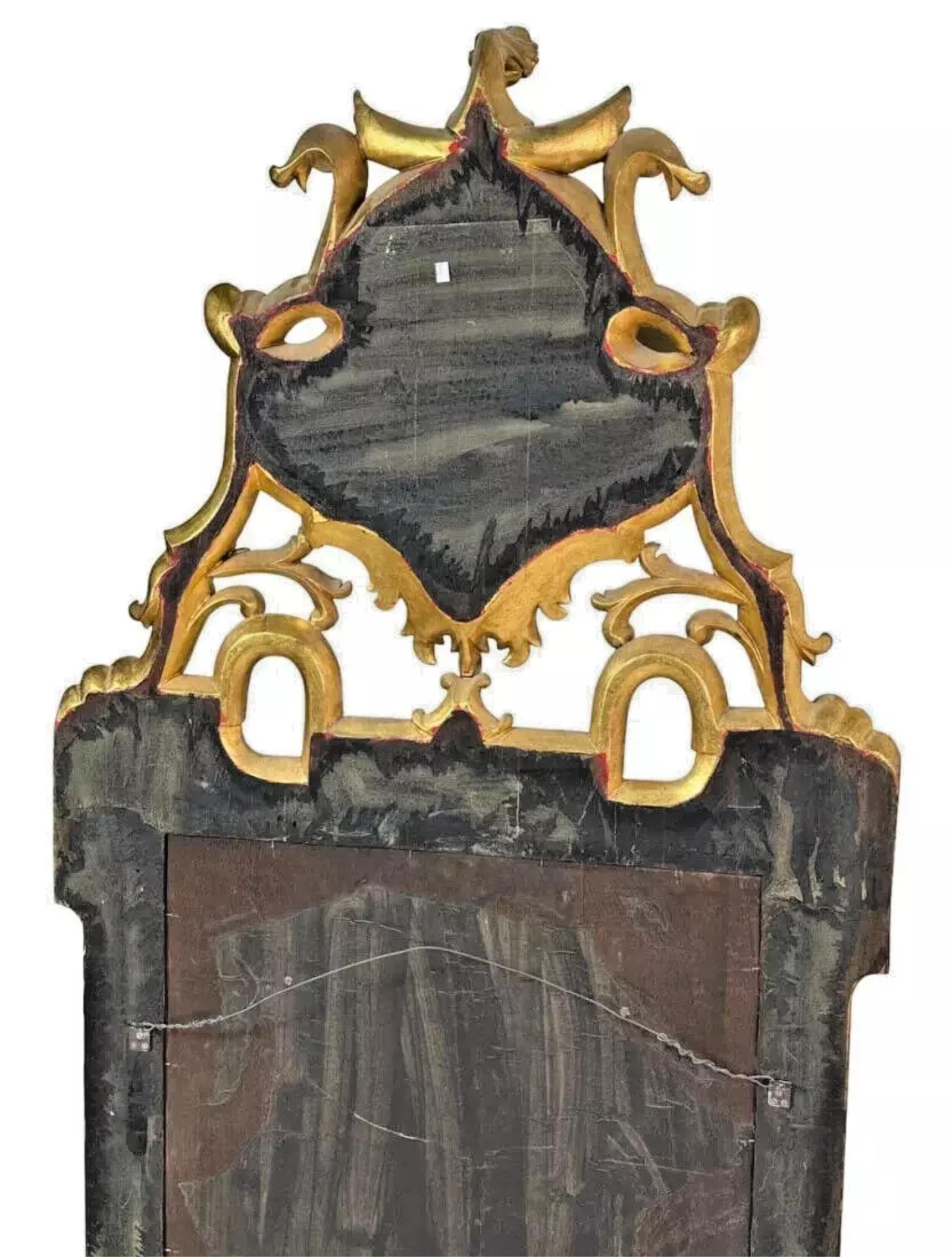 Antiguo Espejo de Pared, Pintado, Florentino / Veneciano, Giltwood, ¡Época 1920! Italiano en venta