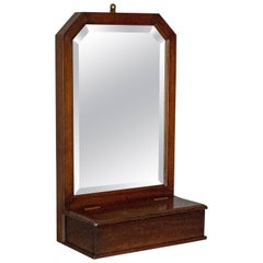 Antique Wall Mirror Valet, English, Hall, Glove Box, Victorian, circa 1890