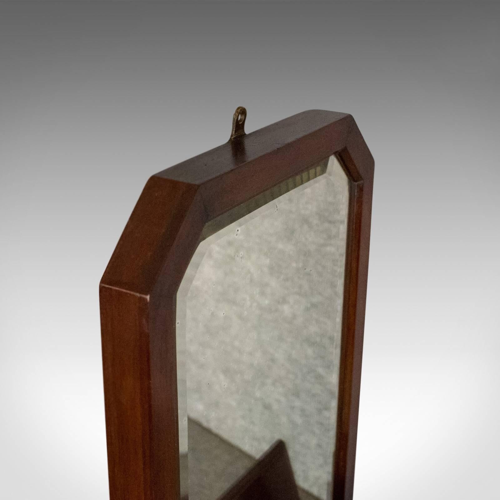 Antique Wall Mirror Valet, English, Hall, Glove Box, Victorian, circa 1890 In Good Condition In Hele, Devon, GB