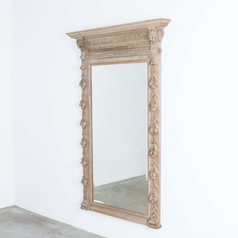 Antique Wall Mirror With Carved Wooden, Antique Mirror Wooden Frame