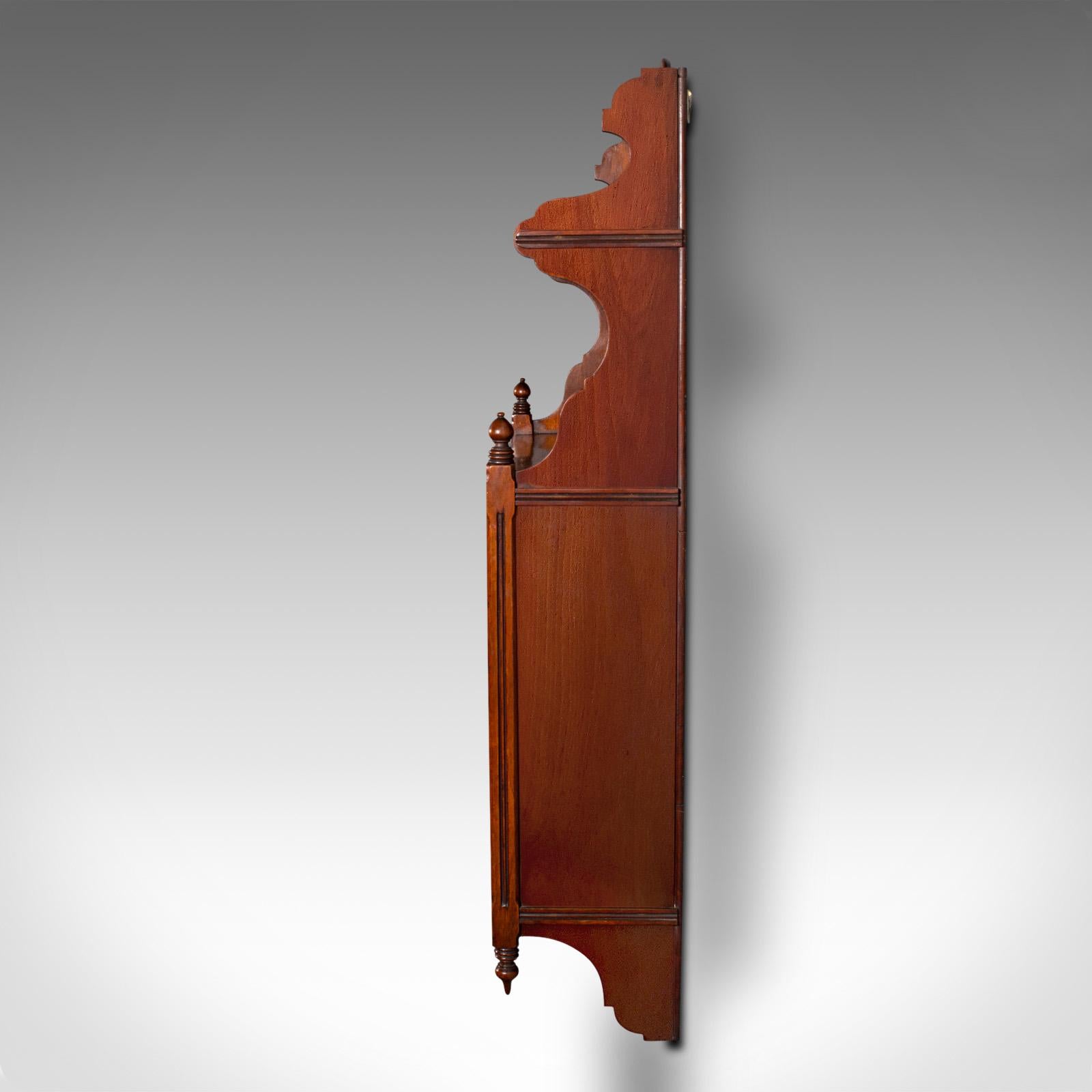 Antique Wall Mounted Cabinet, English, Mahogany, Hanging Whatnot, Victorian In Good Condition In Hele, Devon, GB