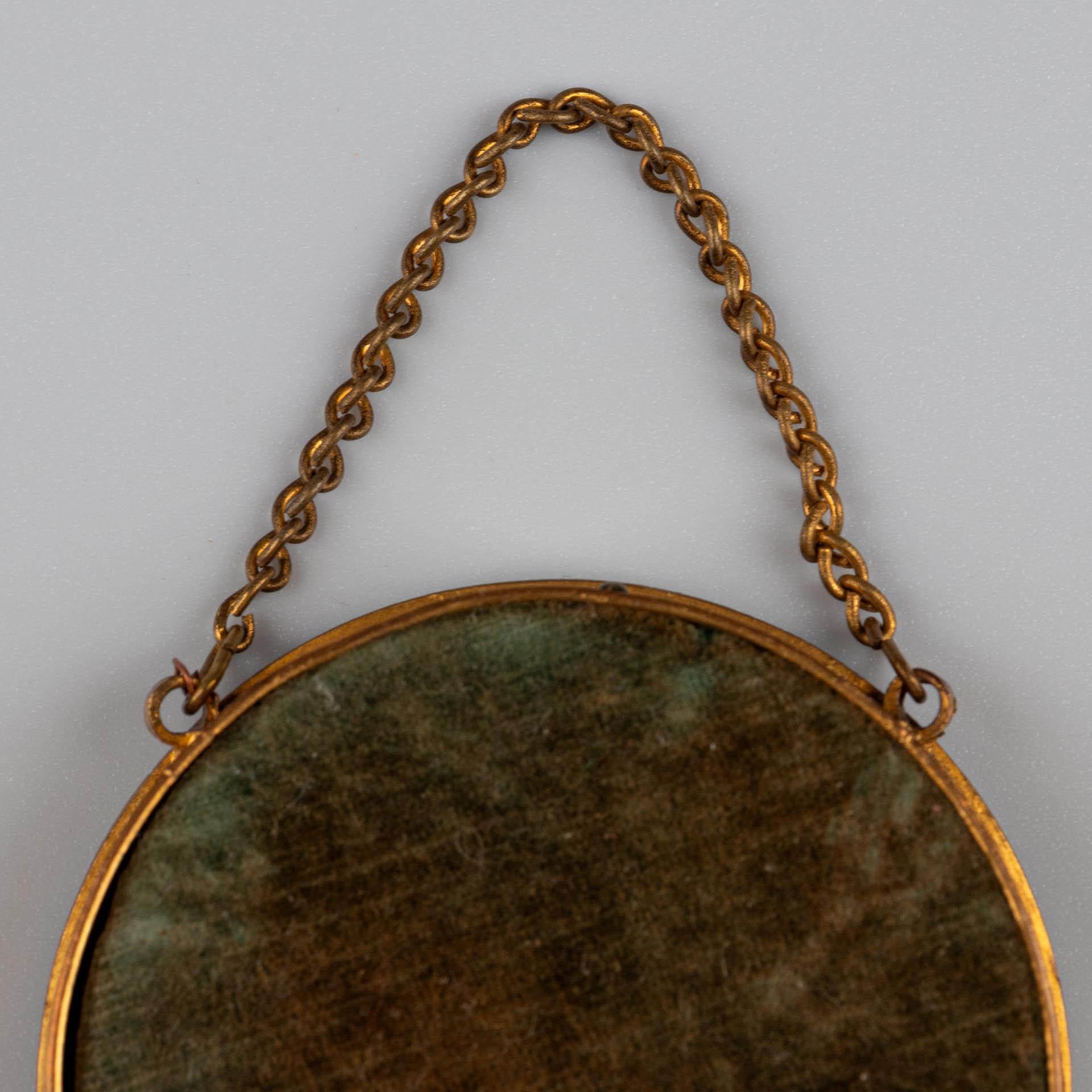 Brass Antique Wall Picture Frame, Hanging Photo Frame, France, Circa 1860, 5 x 5 cm For Sale