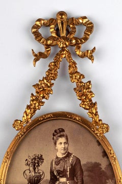 Antiker Wandbildrahmen, Louis XVI.-Stil. Hängefoto im Stil, Frankreich, 9 x 12 cm