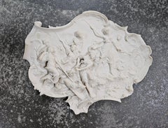 Antique Wall Plaque with Goddess Diana Hunting scene by Volkstedt, Germany 1920s