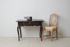 Antique Wall Table from the Swedish Rococo Period with Curved Legs and Drawer