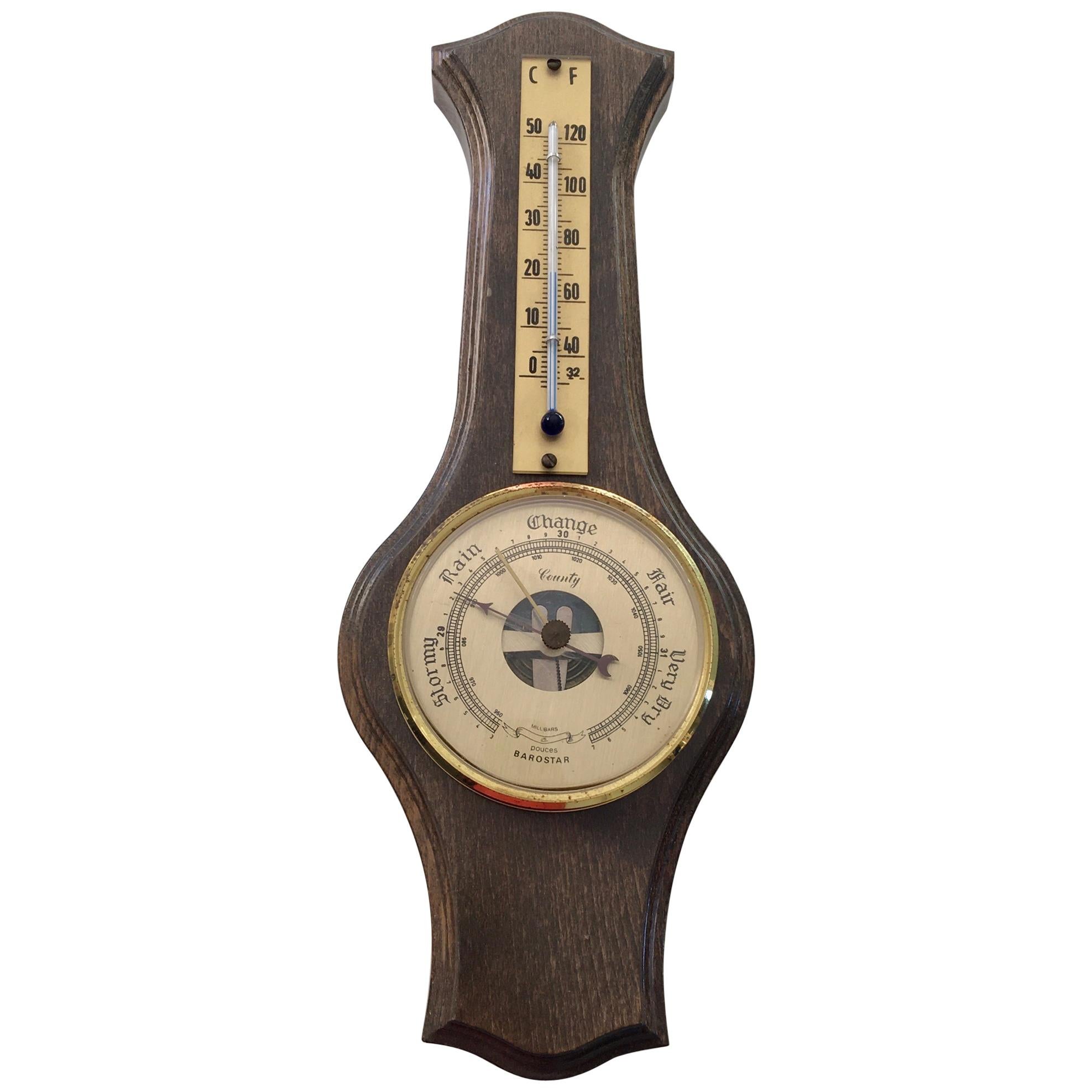 Antique Wall Thermometer / Barometer