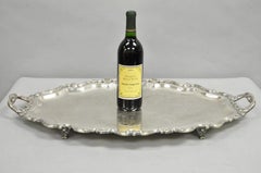 Antique Wallace Baroque Large 28" Silver Plated Serving Bar Tray w/ Handles