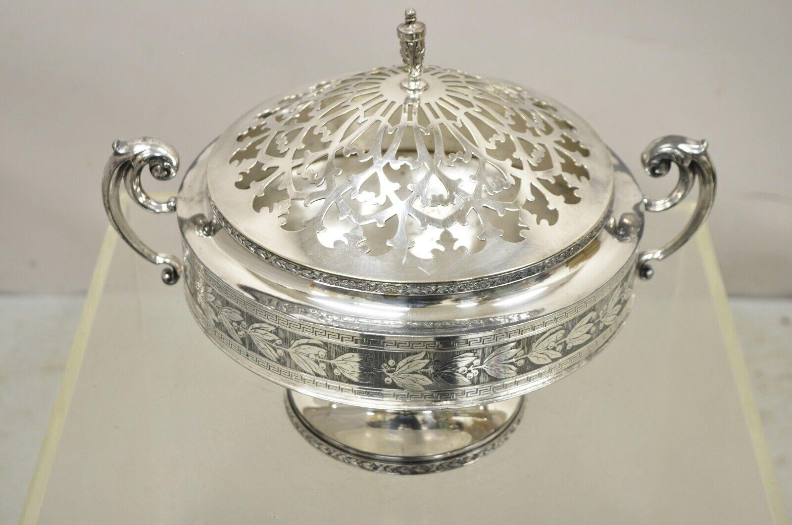 Antique Wallace Bros & Co. Silver Plated Victorian Butter Dish Reticulated Lid. Item features the original hallmark, very nice antique item, quality craftsmanship, great style and form. Circa 1900s. Measurements: 10