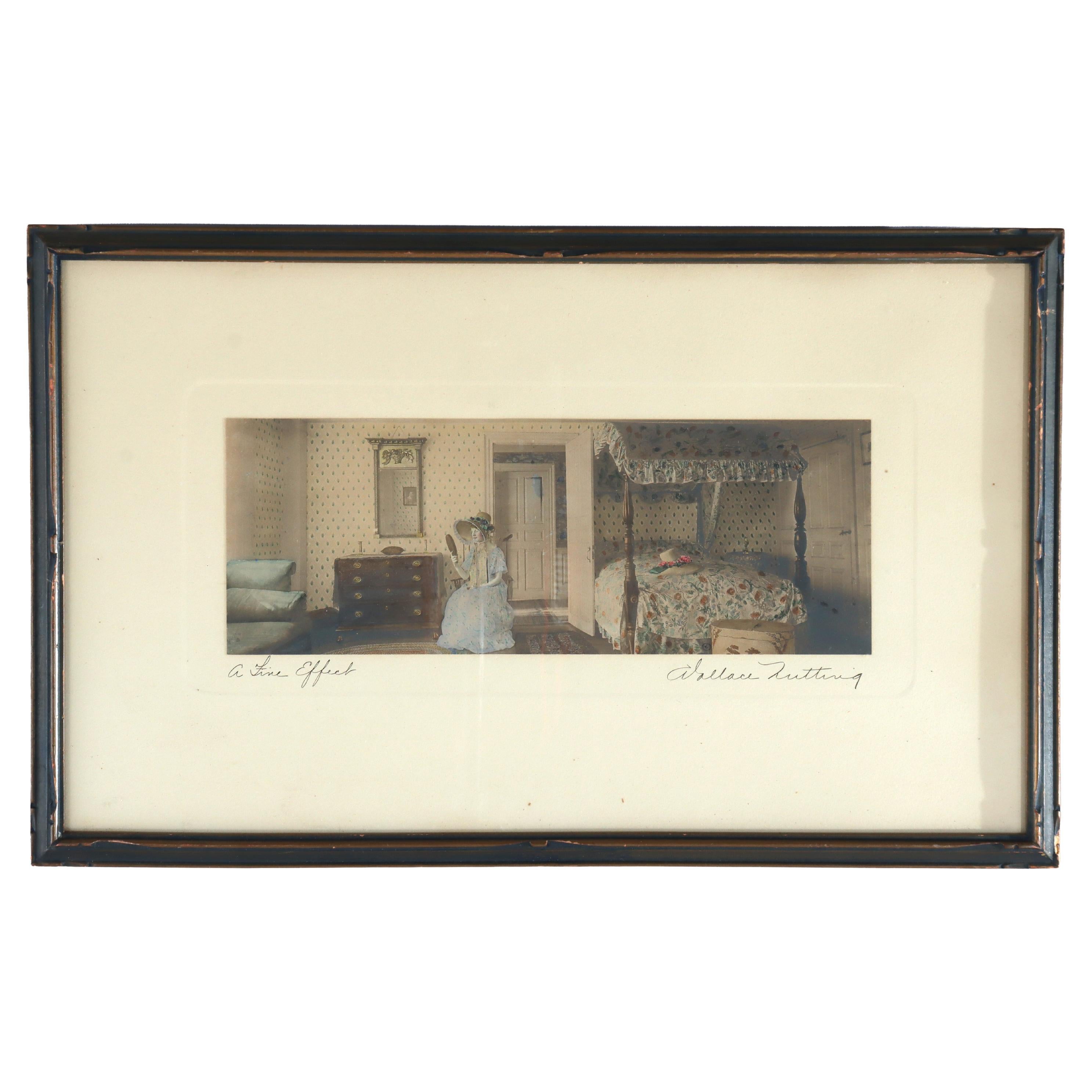 Antique Wallace Nutting Print “A Fine Effect” Signed C1900 en venta