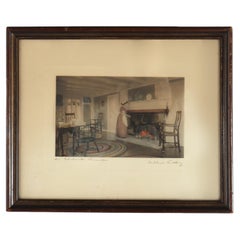 Antique Wallace Nutting Print “An Elaborate Dinner” Signed C1900