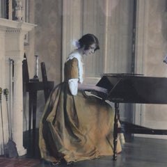 Antique Wallace Nutting Print “The Spinnet Corner”, Signed & Framed, C1900