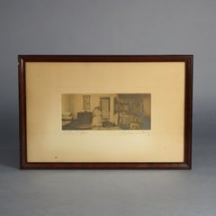 Antique Wallace Nutting Prints, ‘Lady Arabecca” & “A Fine Effect" Interior C1920