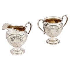 Antique Wallace Silver Sugar Bowl and Creamer