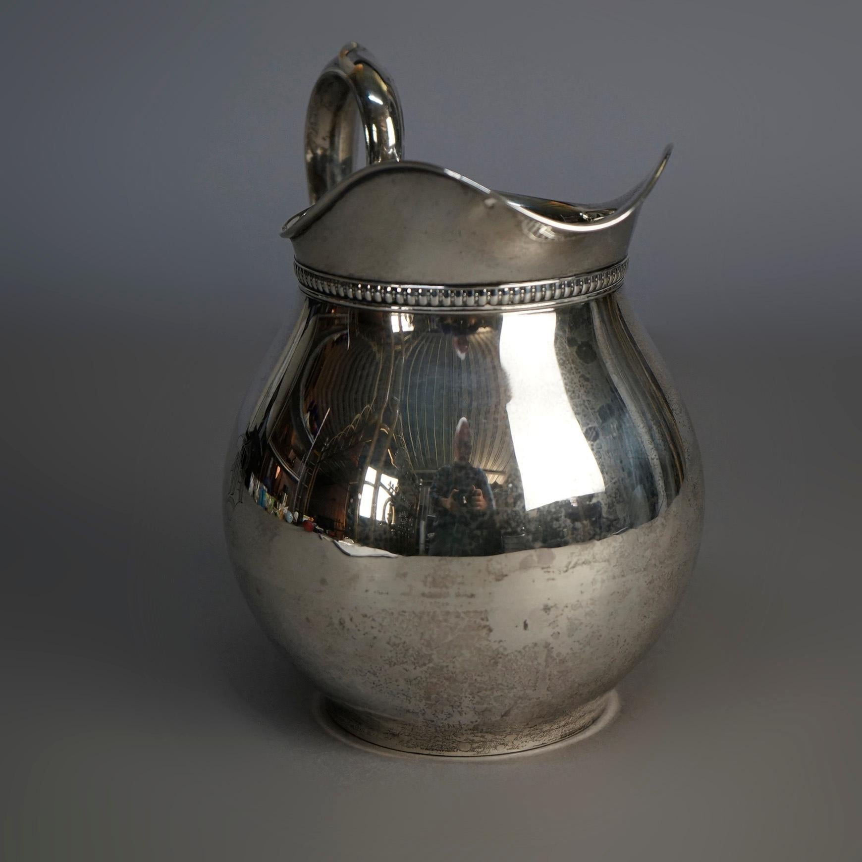 American Antique Wallace Sterling Silver Pitcher Circa 1940 For Sale