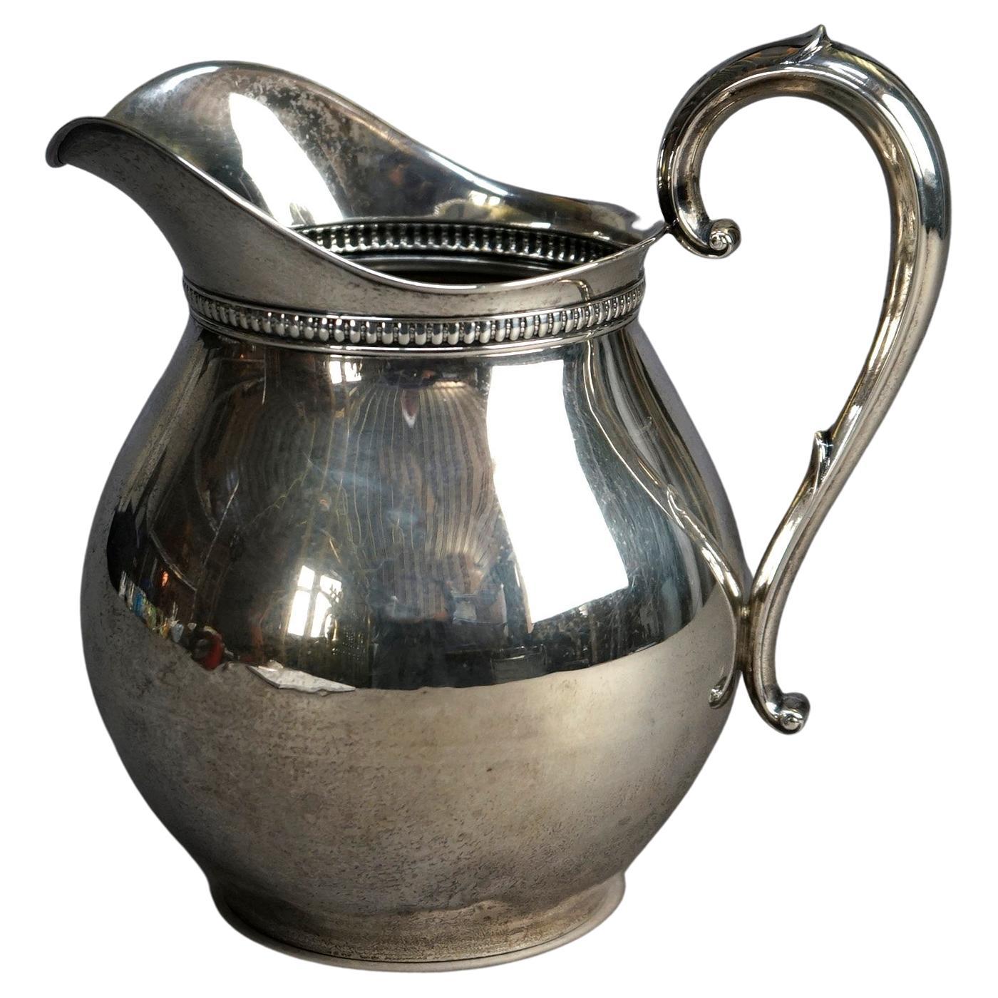 Antique Wallace Sterling Silver Pitcher Circa 1940 For Sale