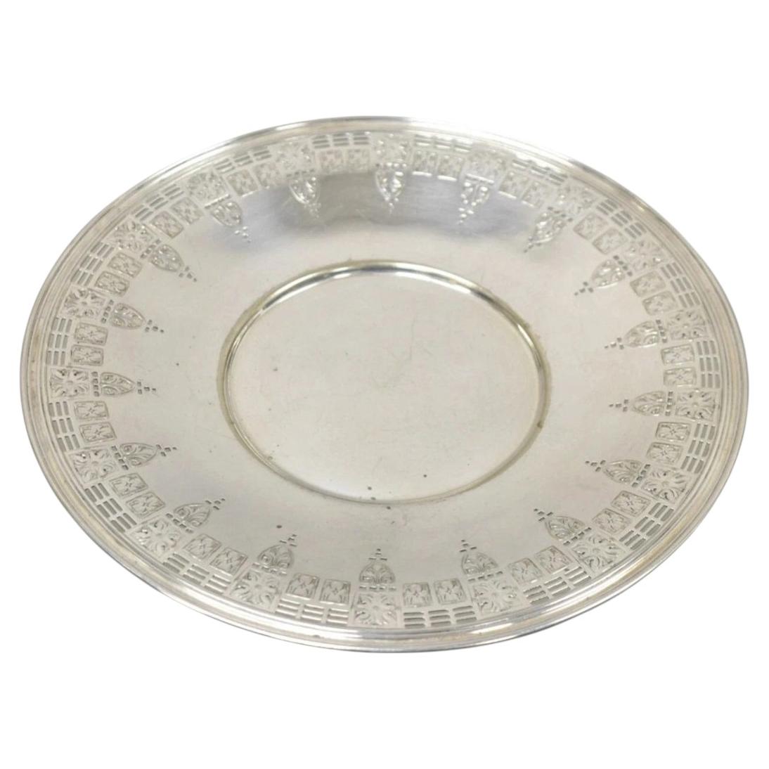Antike Wallingford versilbert viktorianischen 10 "Runde dekoriert Teller Platte im Angebot