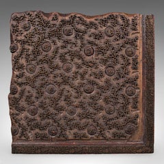 Antique Wallpaper Printing Block, English, Carved Brass, Print Stamp, Victorian