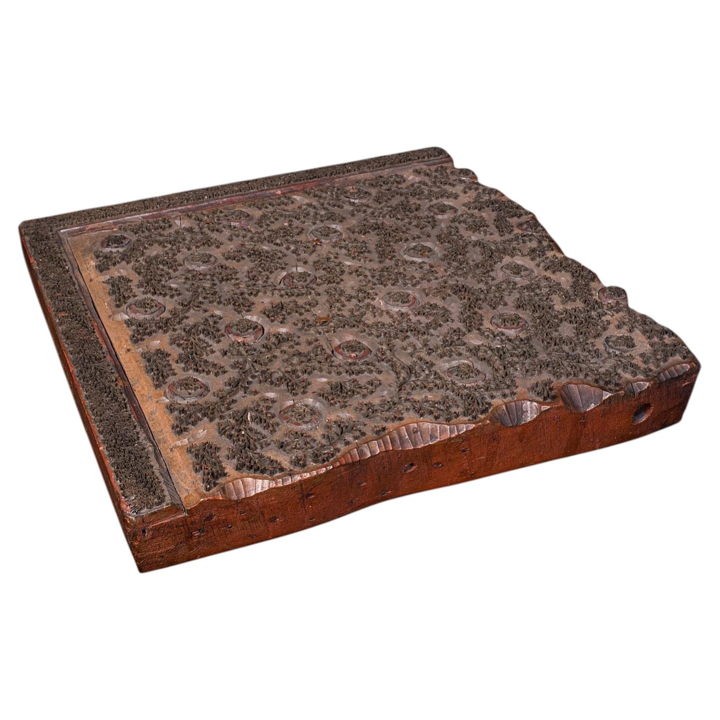 Antique Wallpaper Printing Block, English, Carved Brass, Print Stamp, Victorian
