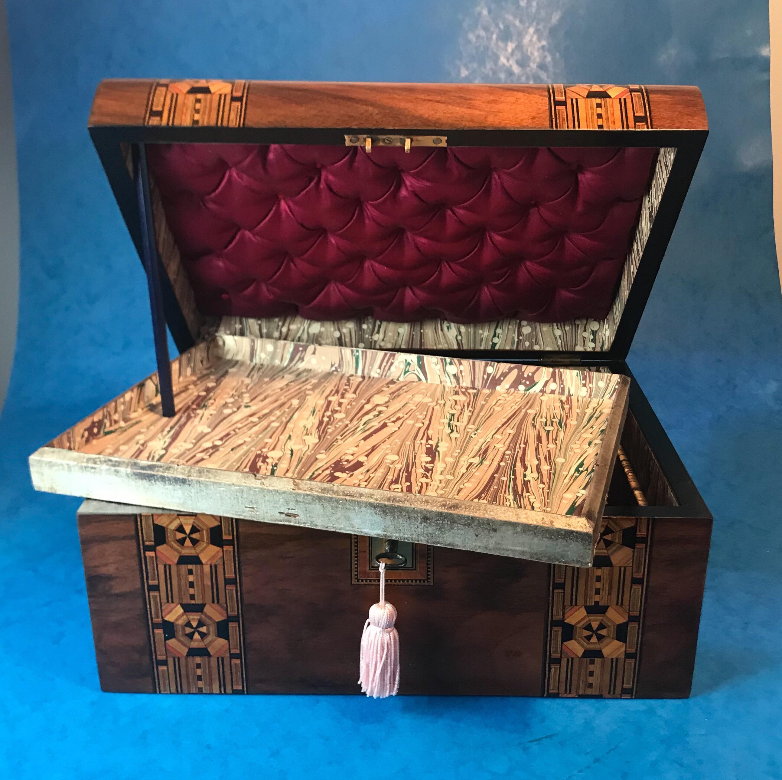 Antique Walnut 1880 Jewelry Box 3