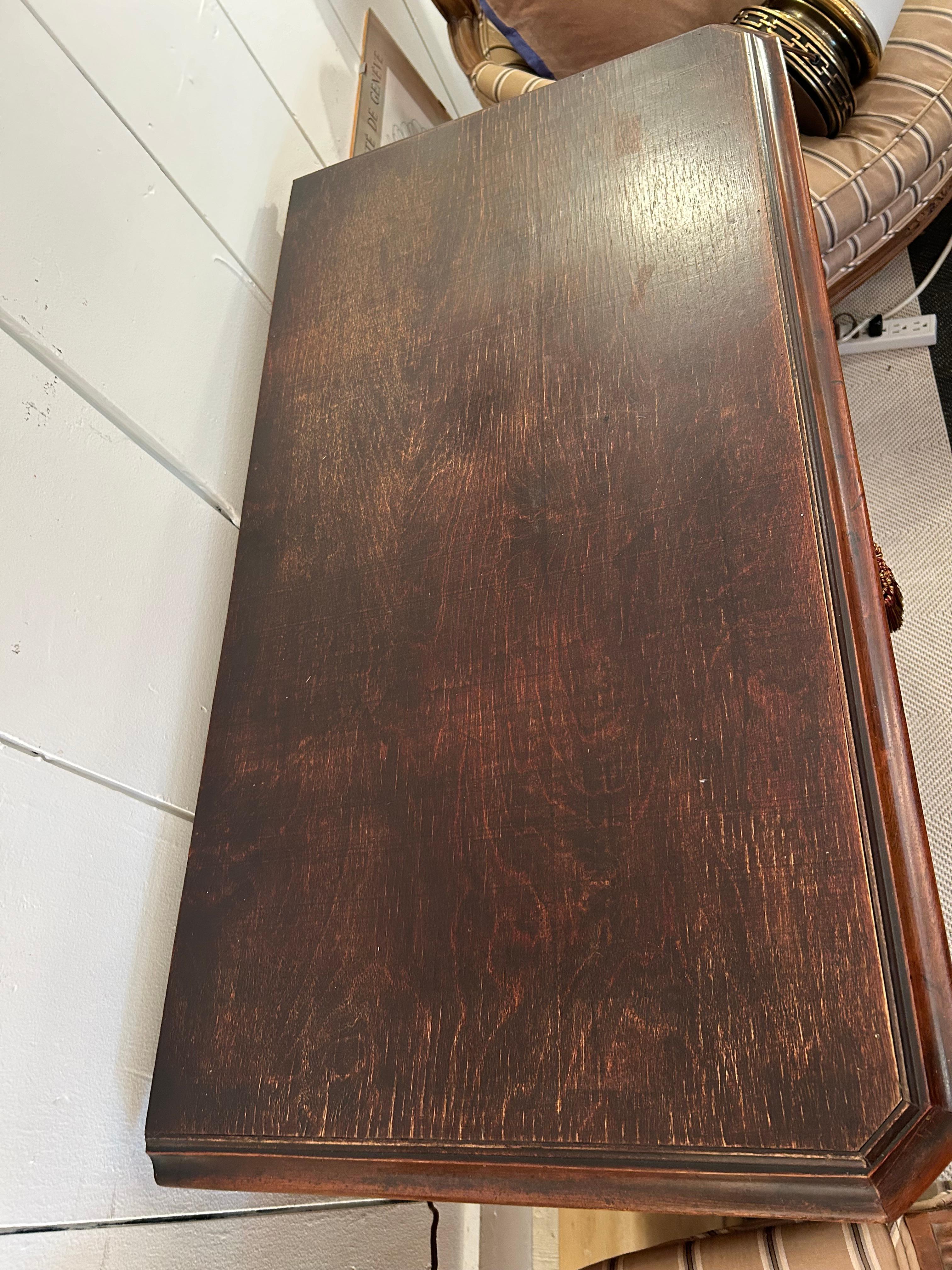 Antique Walnut 4 Drawer Commode with Original Key For Sale 1